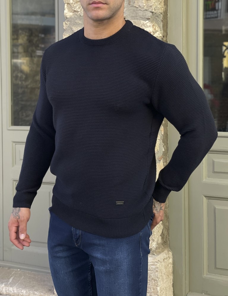 Darious ανδρικό μπλε πλεκτό πουλόβερ 24029B φωτογραφία